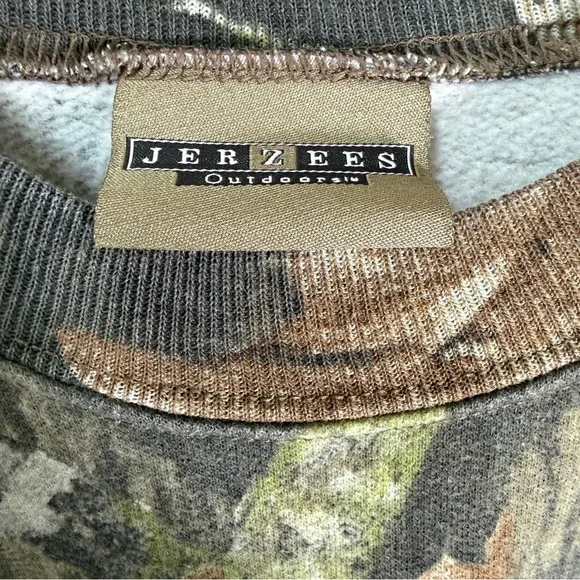 Vintage Y2K Camo Sweatshirt Jerzees Outdoors Mossy Oak Style Crewneck Medium - Picture 2 of 6